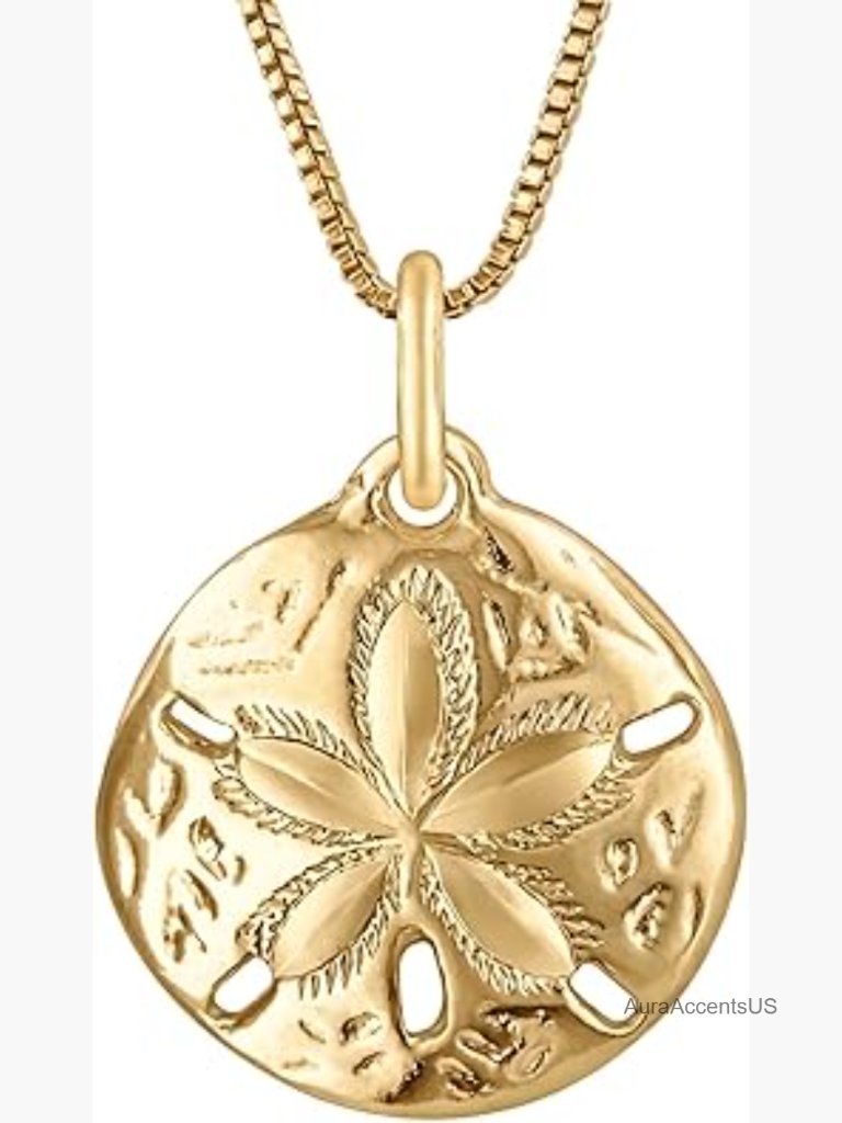 Sterling Silver Sand Dollar Pendant Necklace 18 Inch Chain
